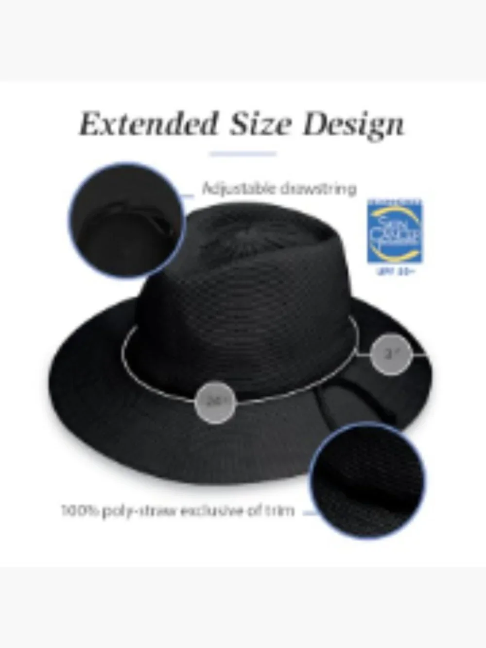 UPF 50+ UV Protection Wide Brim Packable Adjustable Sun Hat Fedora